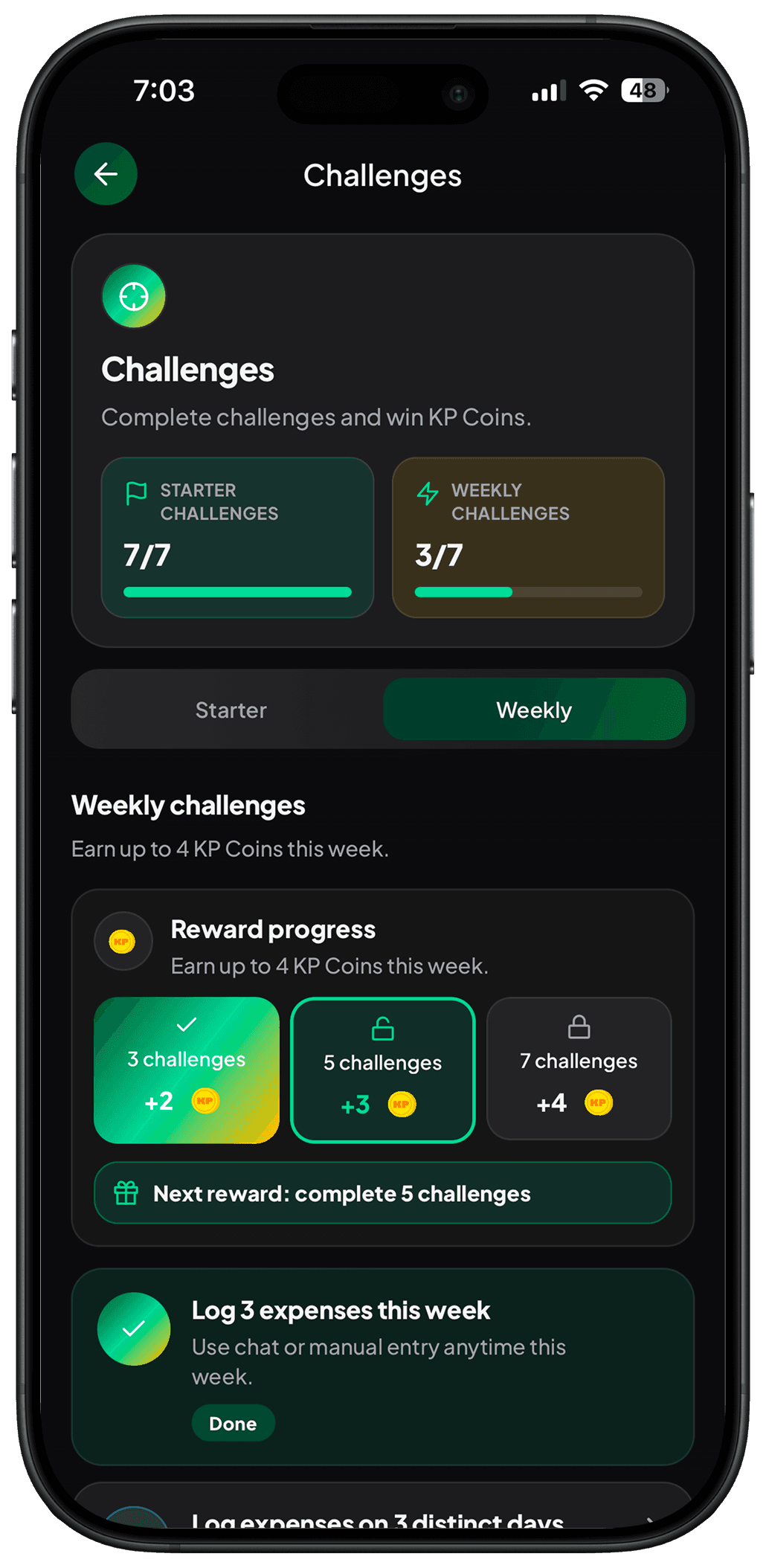 KP challenges screen