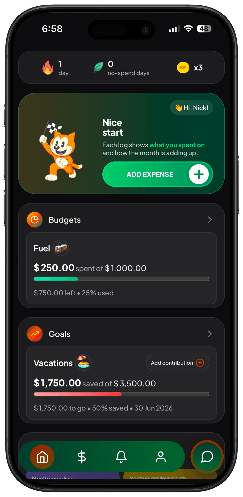 KP home screen