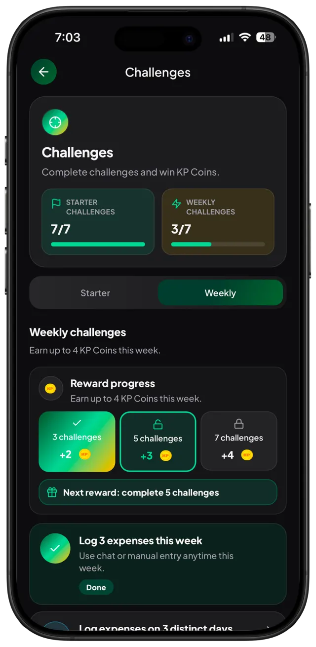 KP challenges screen