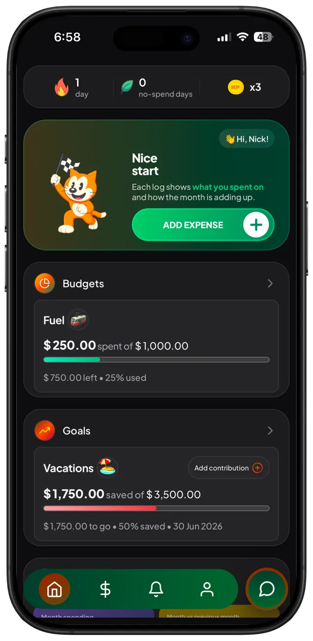 KP home screen