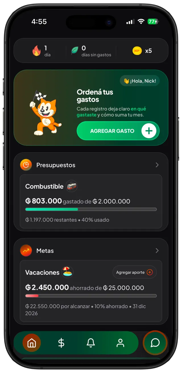 Pantalla principal de KP